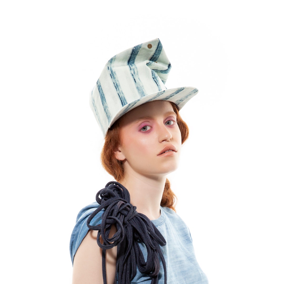 Modular Hat Cap Modular Cap, Striped Denim Hat - Etsy