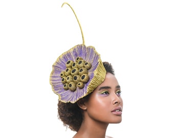 waterlily seed pod, floral beret