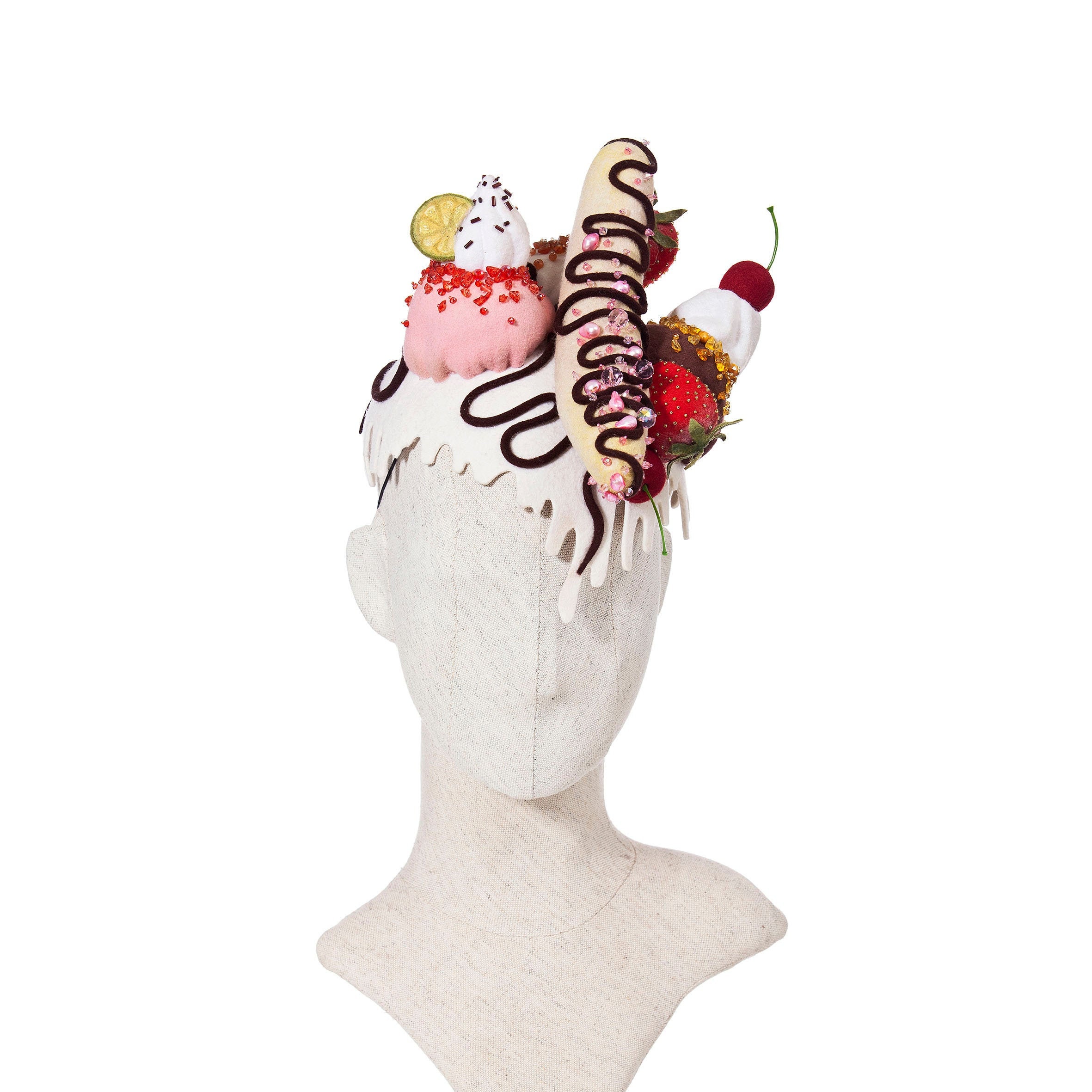 Sunday ice cream fascinator banana split hat Etsy