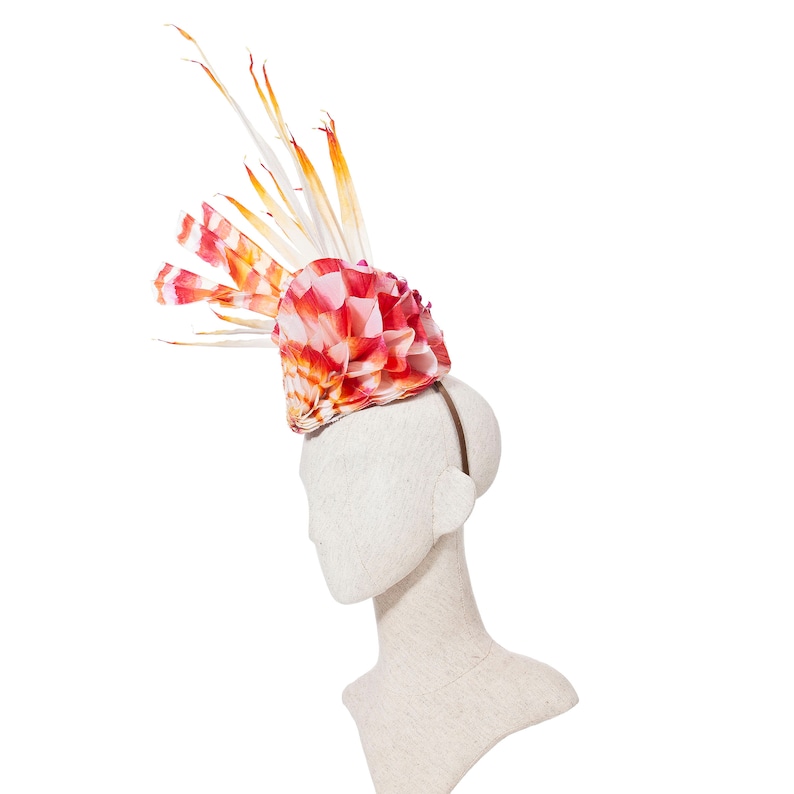 sea lion fascinator, silk accordion headpiece, origami sea creature 50% OFF ON SALE image 3