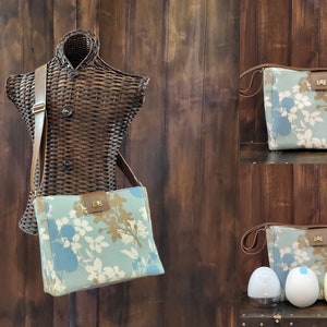 Ready to ship* Small Ella style Breast Pump Bag for Willow, Elvie, Freestyle, or Spectra 9 pump in Richloom Montefluer Surf
