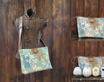 Ready to ship* Small Ella style Breast Pump Bag for Willow, Elvie, Freestyle, or Spectra 9 pump in Richloom Montefluer Surf