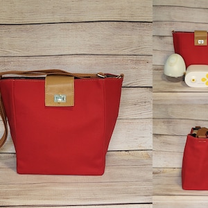 Ready to ship* Mini Ella style BP Bag for Willow, Elvie, Max Flo, Freestyle, or Spectra 9 pump in Solid Red Canvas with Charcoal lining