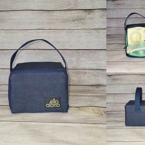 Ready to ship* Carrying Case in Navy with Mint Green lining