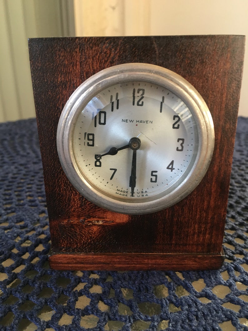 New Haven Made In Usa Desk Clock Etsy