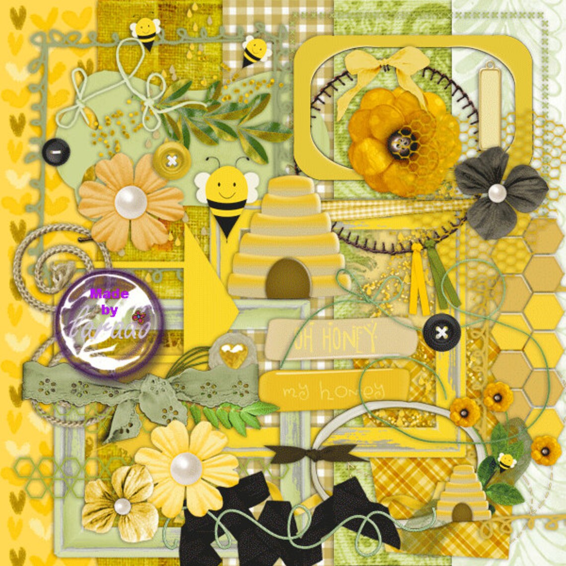 My Honey Digital Scrapbook Kit Instant Download Clip Art - Etsy