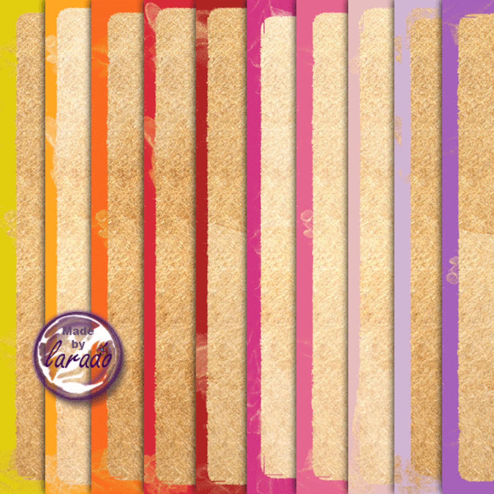 Colored Edges Craft Papers Digital Paper Pack for Etsy