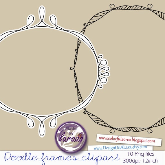 Digitale Doodle Rahmen Handsketched Doodle Rahmen Digitaler Etsy
