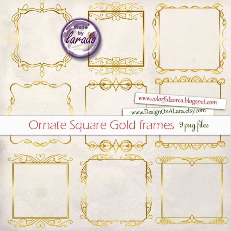 Ornate Square Gold Frames Wedding Image 0