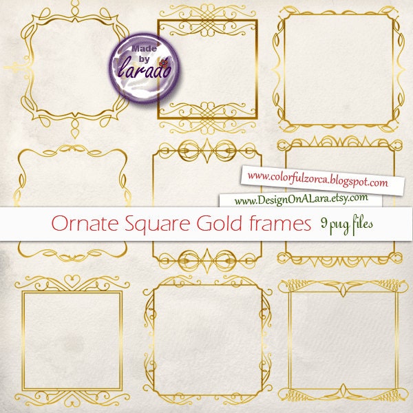 Ornate Square Gold Frames Gold Wedding Frames Square Frames Etsy
