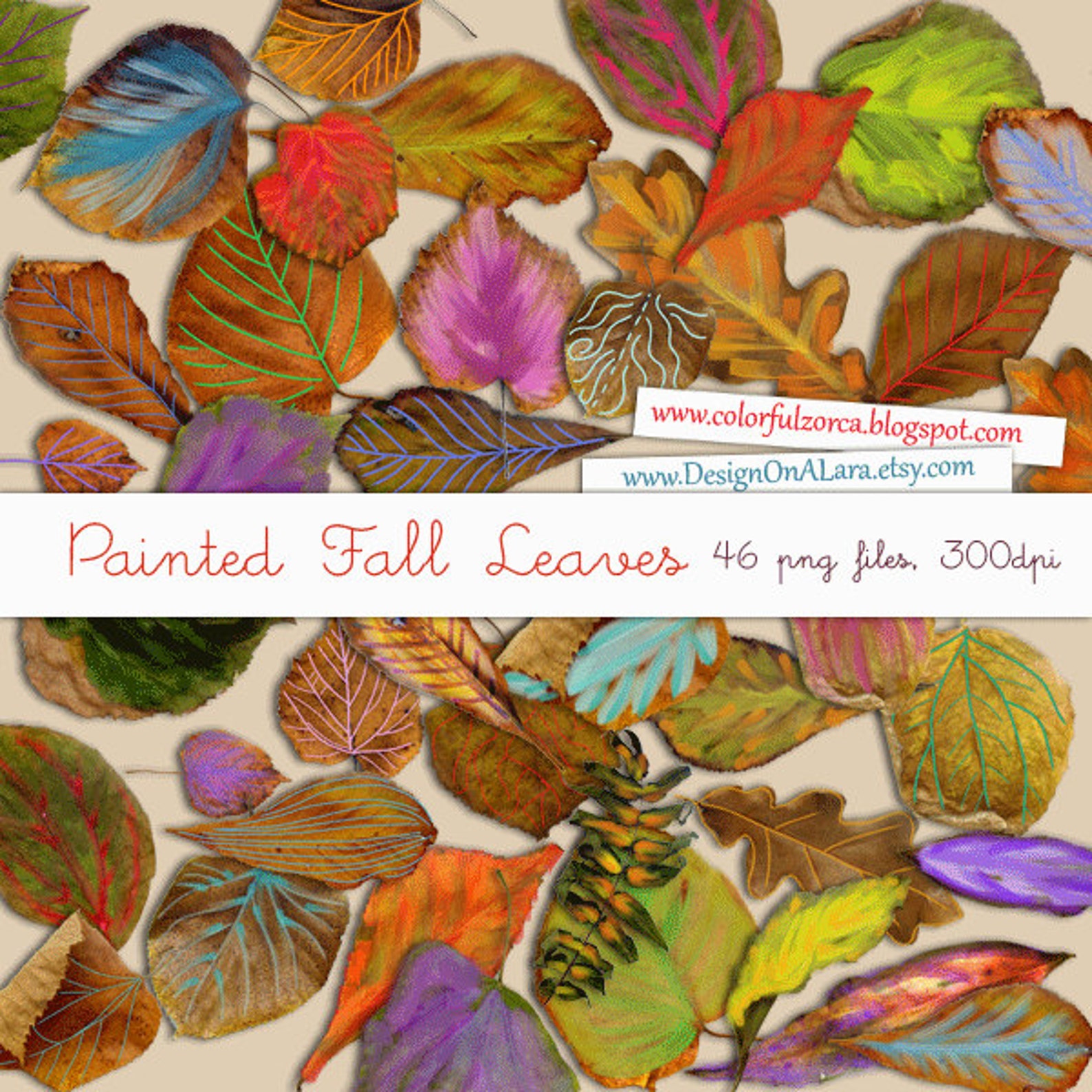Painted Fall Leaves Clip Art Watercolor Autumn Leaves Clip - Etsy