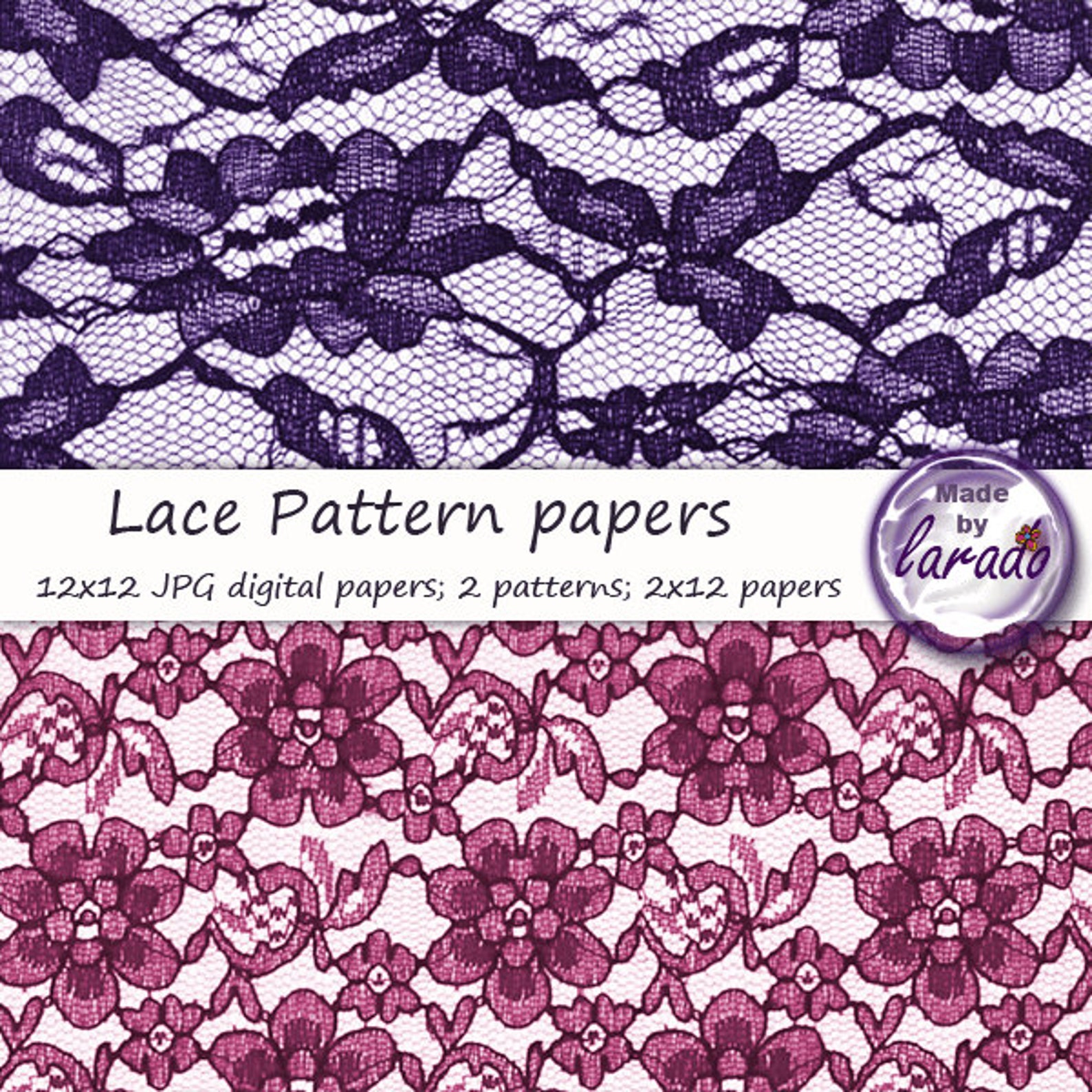 Lace Digital Papers Lace Pattern Romantic Floral Rainbow Etsy