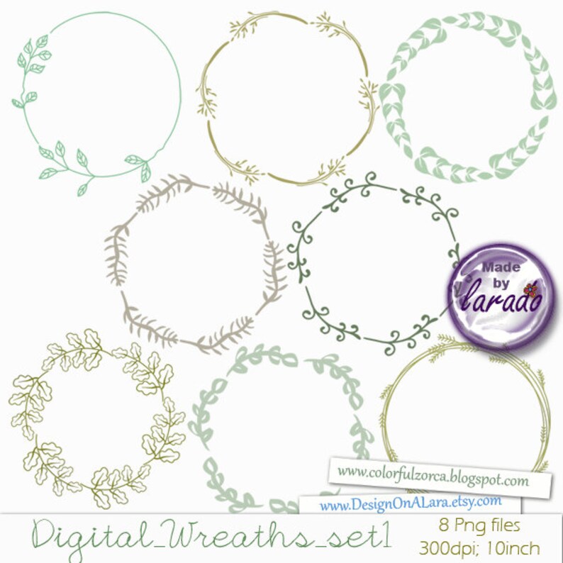 Digital Wreath, Wreath Clipart, Digital Frame, Digital Border, Frames Clip Art, Vine Frames and Borders, wedding fames image 1