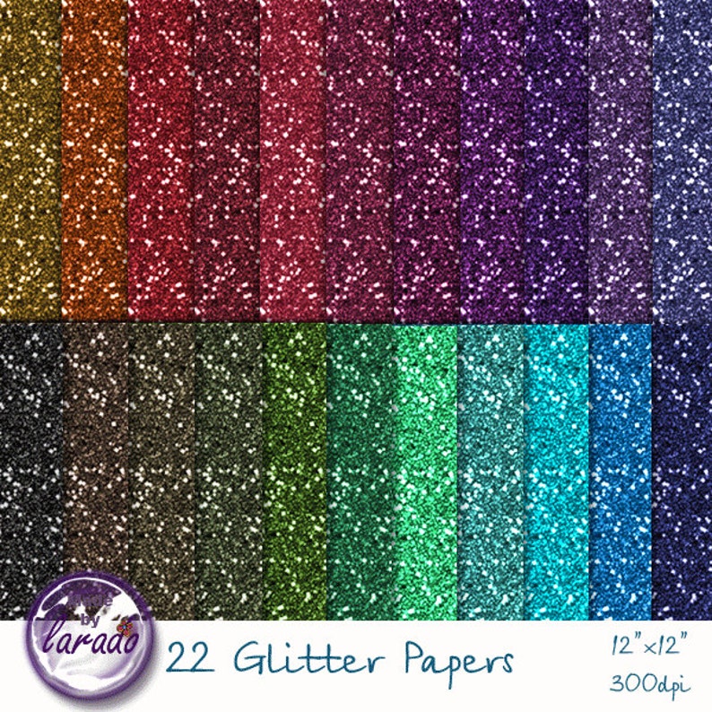 Glitter Papers Digital Paper Pack for Scrapbooking Paper Etsy