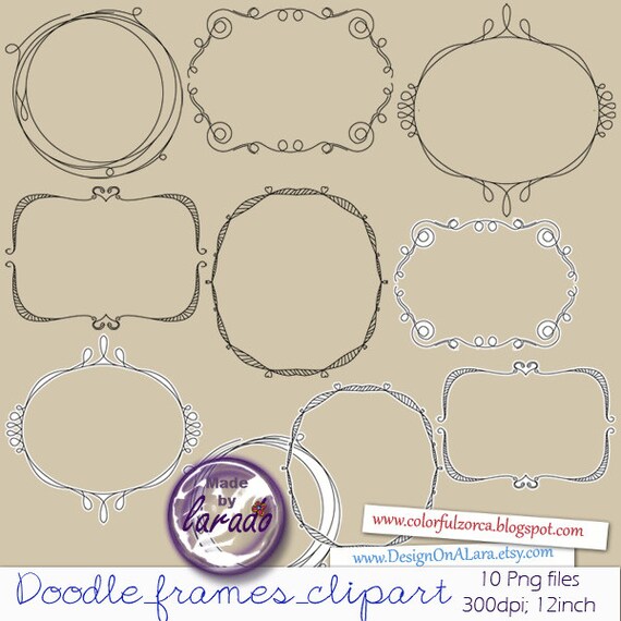 Digitale Doodle Rahmen Handsketched Doodle Rahmen Digitaler Etsy