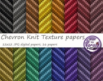Chevron Knit Texture Digital Scrapbooking Papers, commercial use, backgrounds for scrapbook, paper crafts,  jewelry making, printable papers
