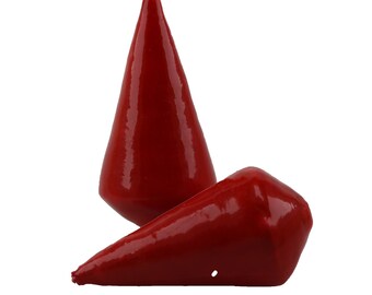 42x22 Papermached pointed cone in red 1Pcs (PmA025_42x22_G107)