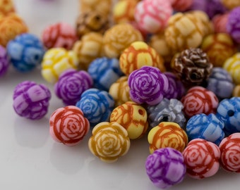 8mm Mix of vintage german Lucite beads