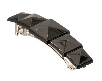 SP1786/_SCH 9x2cm Hair clip wave in black 1Pcs