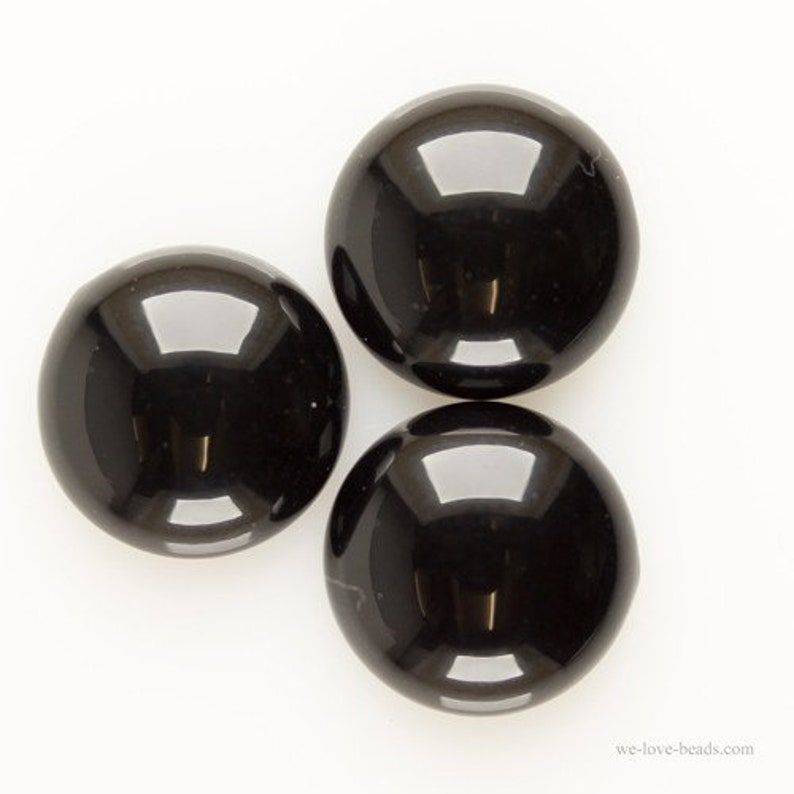 20mm round cabochon in black 2Pcs image 4