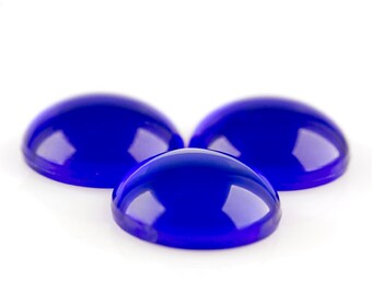 10mm round cabochon blue transparent