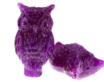 31mm Owl Bead in pansy purple 2Pcs (SK1020_31mm_P4017)