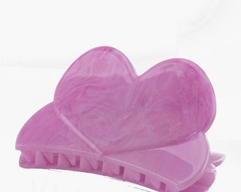 84x45 Hairclaw Heart en rose lumière 1Pcs