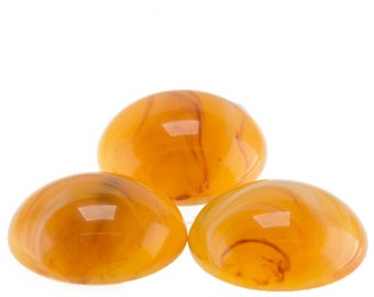 22mm round cabochon in color like amber 2Pcs