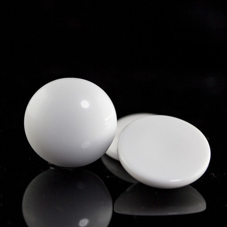 Cabochon rond de 20 mm en blanc 2Pcs image 2