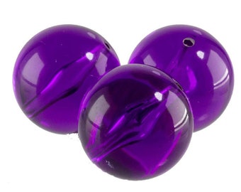 Perle ronde de 12 mm en violet 4Pcs