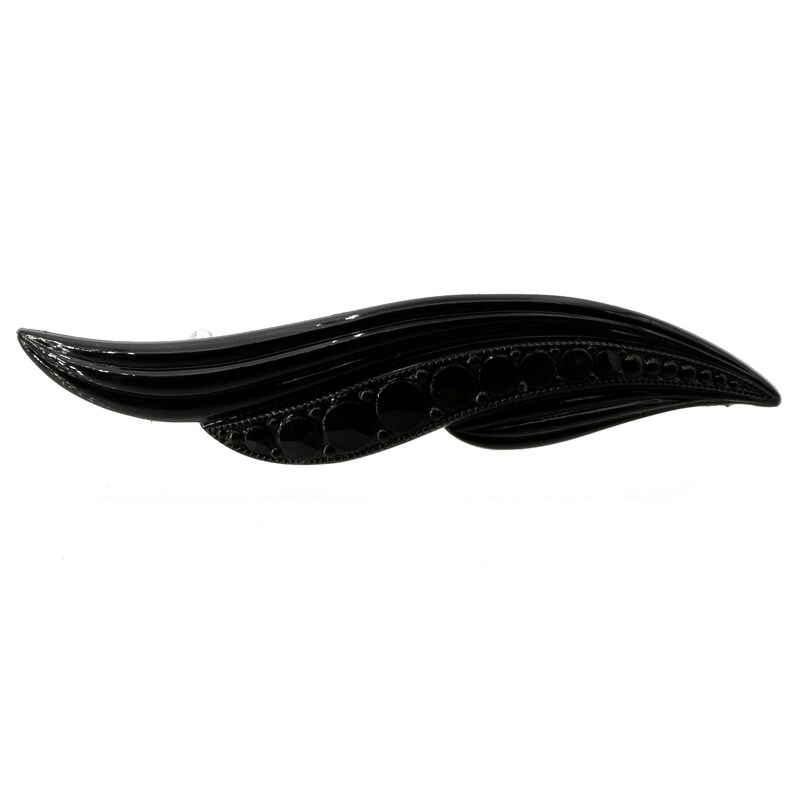 SP1786/_SCH 9x2cm Hair clip wave in black 1Pcs