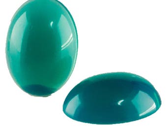 25x18 Oval cabochon in peackock blue 3Pcs (SK0539_25x18_P5753)