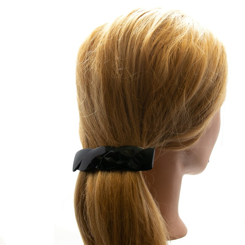 Clip de cheveux 10x2,5cm en noir 1Pcs HA2157_sch image 3