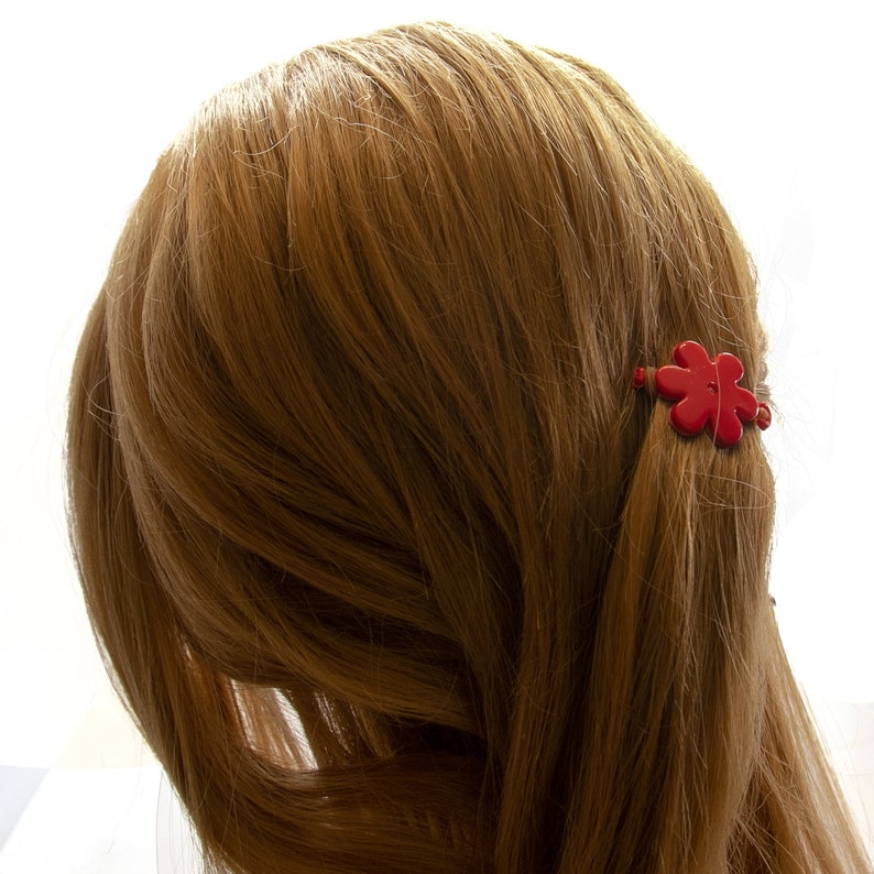 3,5x2,5 cheveux en caoutchouc Fleur en rouge 2Pcs HA2699_302 image 2