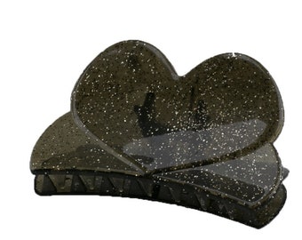 84x45 Hairclaw Heart en gris fumé 1Pcs