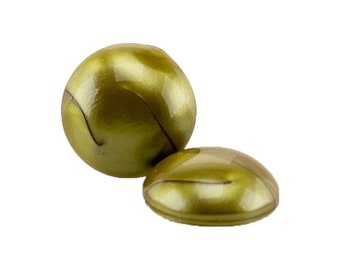 12mm round cabochon in golden olive green 6Pcs