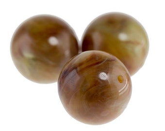 Perle ronde de 12 mm à olivebrown 4Pcs