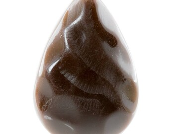 38x27 big ambershaped drop in brown chocolate 1Pcs (PK0969_38x27_P4677)