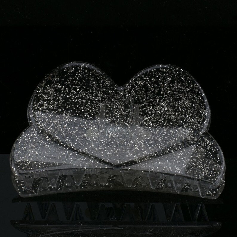 84x45 Hairclaw Heart in crystal 1Pcs image 4