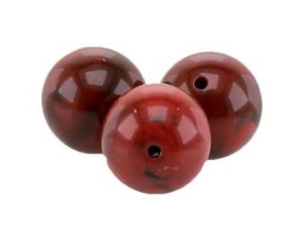 Perle ronde de 12 mm en rouge foncé 4Pcs (PK0009_12mm_353)