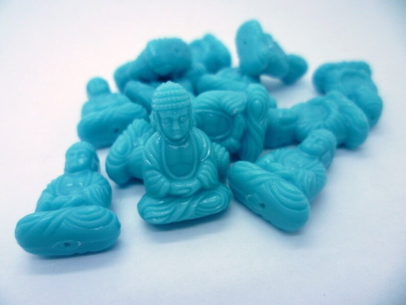 25x18 Buddha Bead turqoise image 1