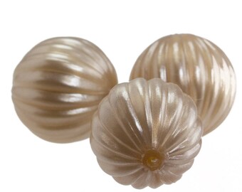 16mm Groove Bead in cream pearl 3Pcs PK0048_16mm_P5128