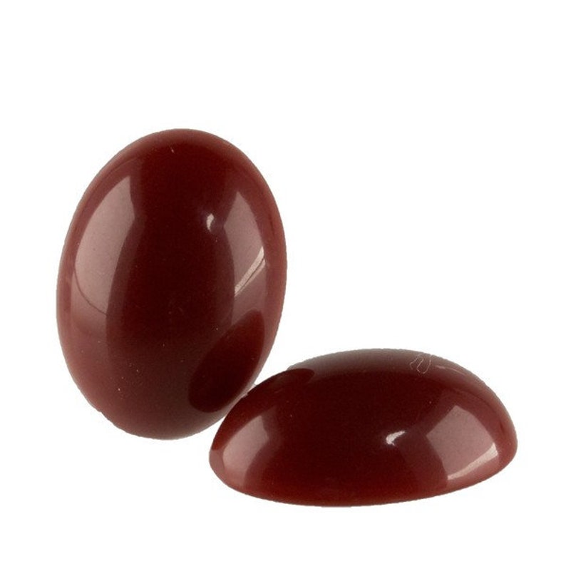 25x18 Oval cabochon in blood red 2Pcs image 1