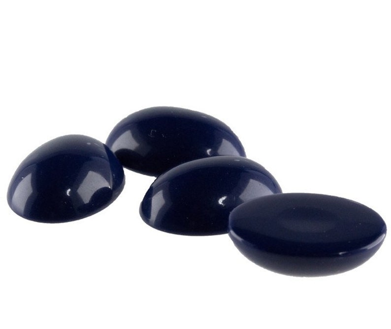 25x18 Oval cabochon in steelblue 2Pcs image 3