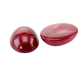 18x13 Oval cabochon in red  4Pcs (SK0539_18x13_P3869)