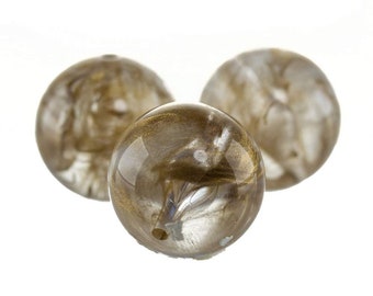 Perle ronde de 12 mm dans la bulle d’or cristall 4Pcs