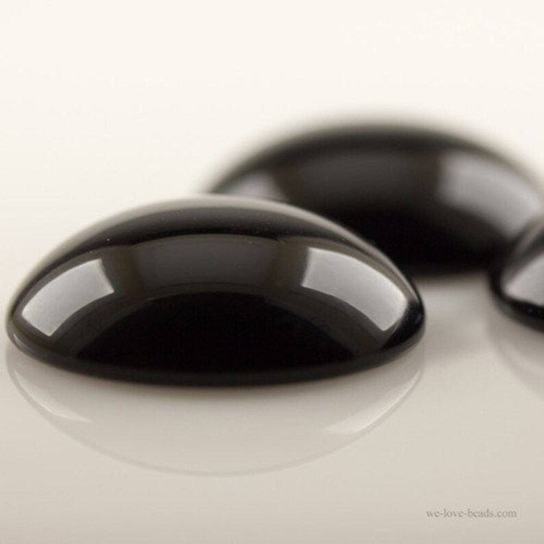 30mm round cabochon in black 1Pcs Bild 3