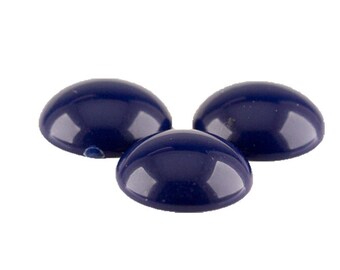 Cabochon rond de 10 mm en bleu acier