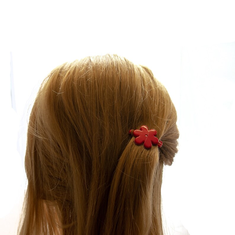 3,5x2,5 cheveux en caoutchouc Fleur en rouge 2Pcs HA2699_302 image 3
