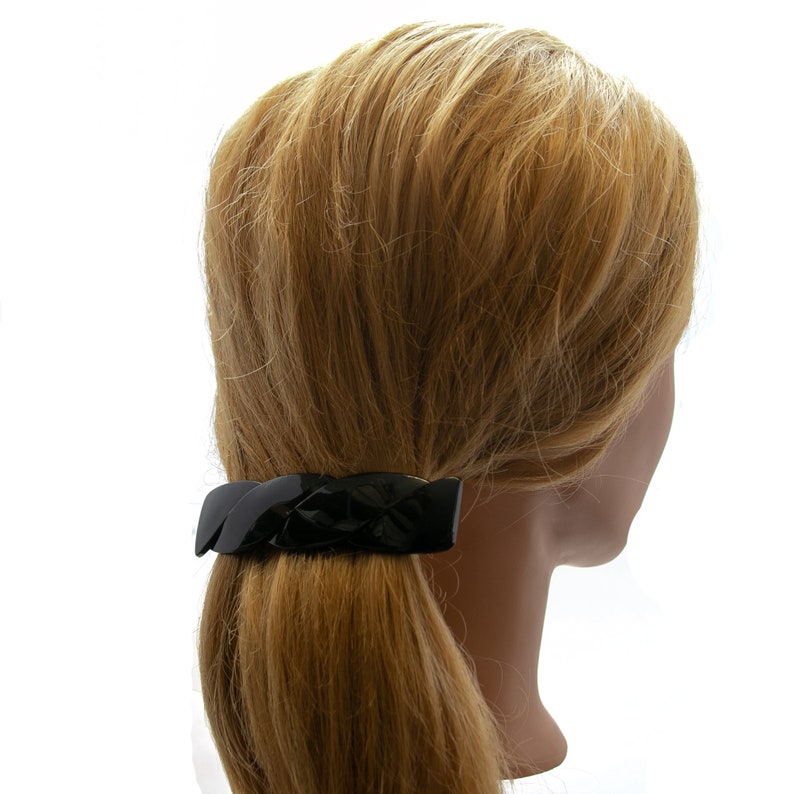 Clip de cheveux 10x2,5cm en noir 1Pcs HA2157_sch image 2